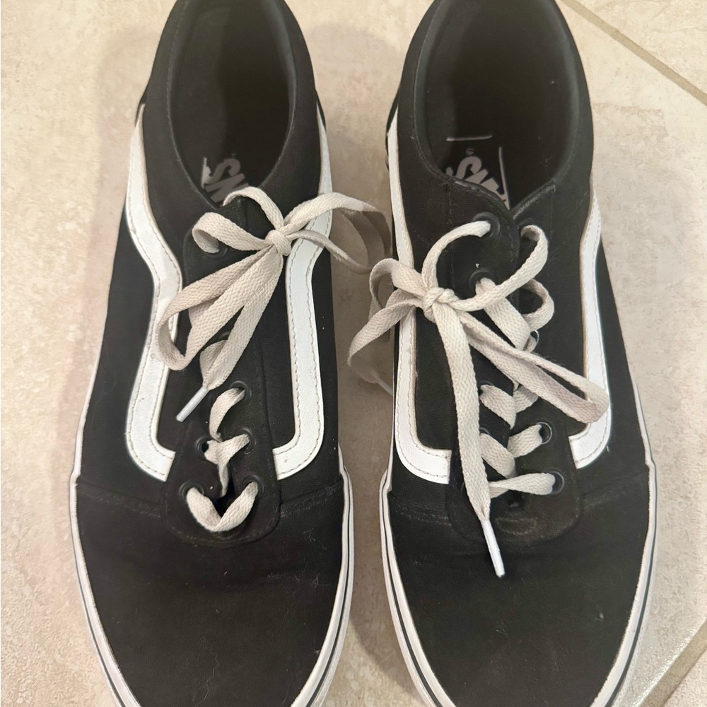 Vans Women’s Classic Black and White Sneakers
